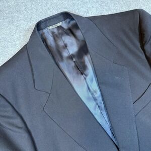 Ermenegildo Zegna Suit Jacket Mens 40 Black Wool Two Button Italy Classic Fit